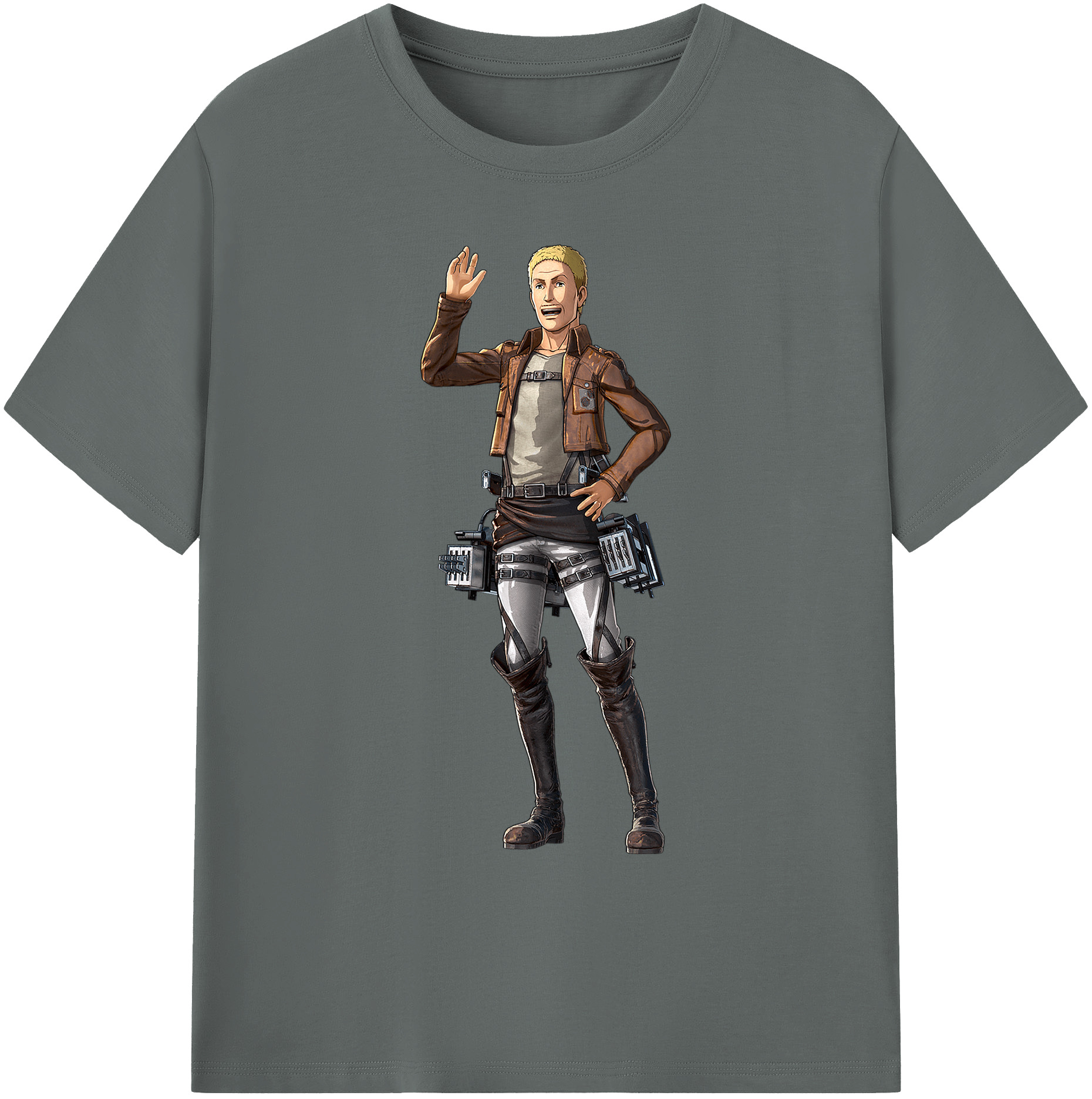 （画像用） 進撃の巨人 ハンネス Attack on Titan Hannes 綿100％ メンズ半袖Tシャツ｜肌触りやわらか＆通気性